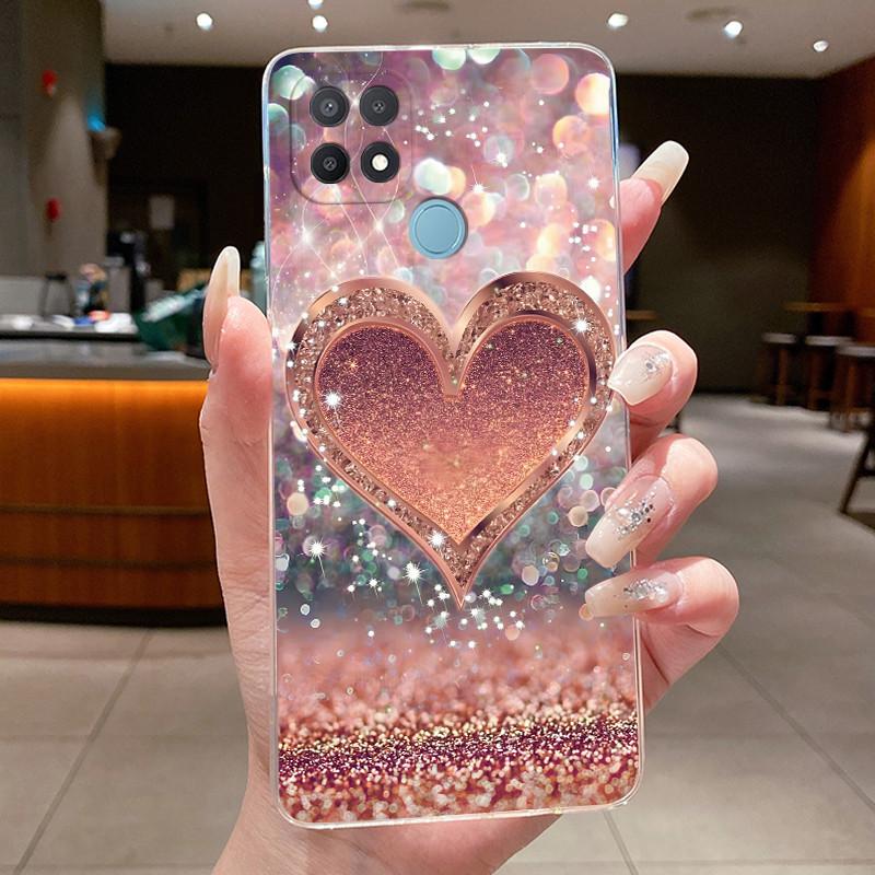 For Oppo A15 CPH2185 Case A15S CPH2179 Clear Fashion Butterfly Flowers Painted Soft TPU Back Cover For Oppo A15 A15S Phone Case