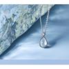 Women Fashion Water Drop Moonstone Pendant Short Clavicle Necklace