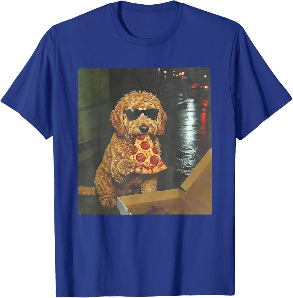 Dog Eating Pizza Funny Goldendoodle Meme Unisex T-Shirt