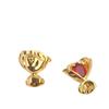 Retro French Pleated Zircon Stud Earrings - Elegant Palace Style for Women