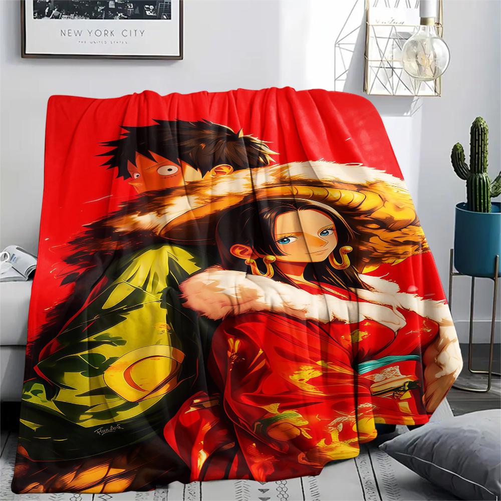 1PC Luffy D Patterned Flannel Blanket Suitable For All Seasons For Home Decor Warmth And Comfort Gifts Holiday Present