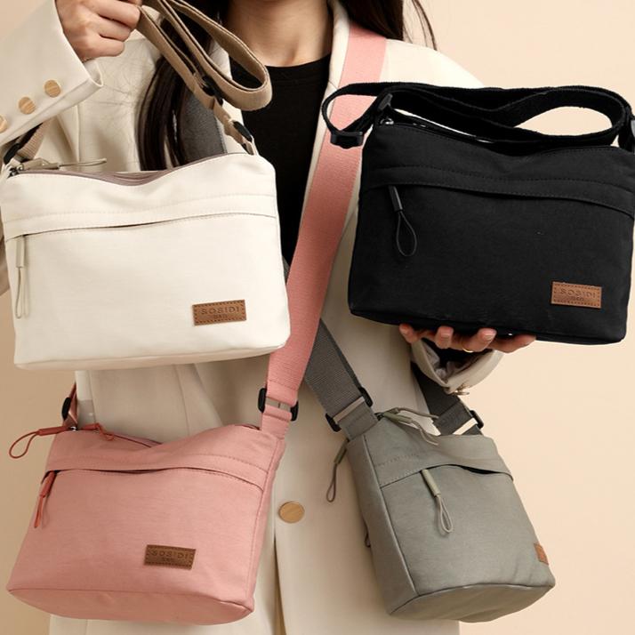 Nylon Leichte Mehrschichtige Großraum-Nylontasche, Damen Neue Lässige Wasserdichte Tragbare Modische Einzelne Schulter Umhängetasche Kleine Quadratische Tasche