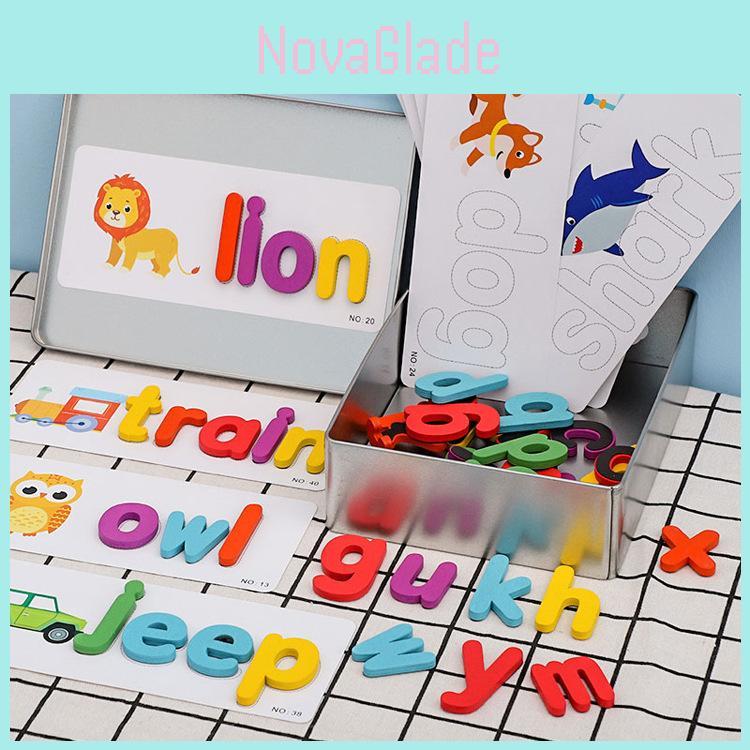 Magnetic Alphabet Word Puzzle For Kids Learning Wooden Educational Toy