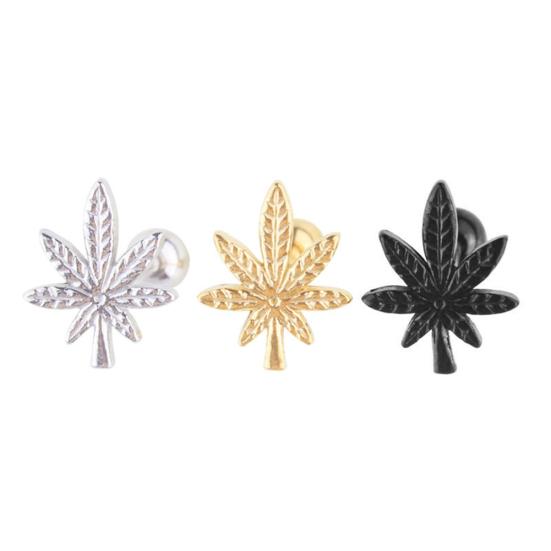 Mode Blad Barbell Tunga Ring Rostfritt Stål Kroppspiercing Unisex Smycke