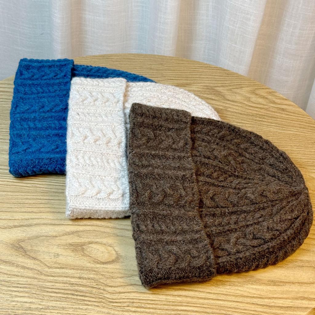 Twist Knitted Hat Men's Ear Protection Plus Plush Woolen Hat Korean Version Winter Grandpa Old Man Middle Aged and Elderly Warm Hat Trend