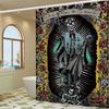 G-Ghost Band Pattern Bathroom Shower Curtain Bathroom Partition Curtain Light Opaque Waterproof Material Bathroom