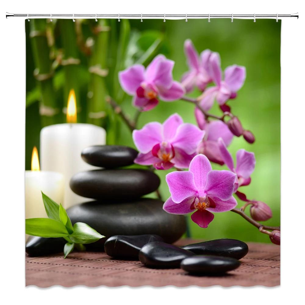 Green Tropical Plants Shower Curtain Bathroom Waterproof Polyester Shower Curtain Leaves Printing Curtains for Bathroom Shower