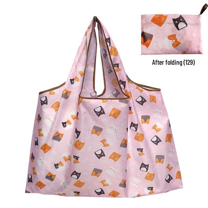 New Arrival: Eco-Friendly Foldable Oxford Cloth Tote - Large Capacity, Creative Portable Shopping Bag with Print Design.