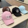 Women's Cotton Baseball Cap Letter Embroidery Color Block Design Korean Retro Style Cute Outdoor Casual Hat
