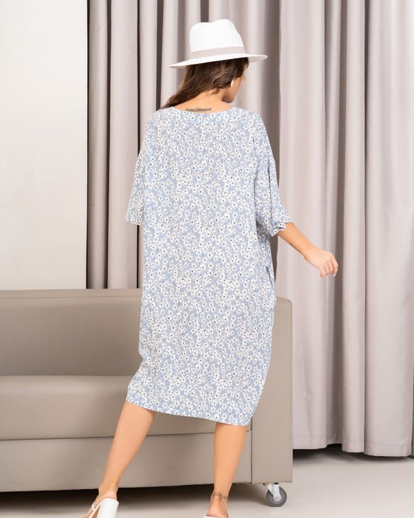 ISSA Plus løs kjole i bomull