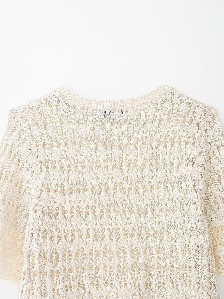 2026 Spring European & American Women's Hollow Knit Top