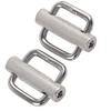 2Pcs Slide Buckle 316 Stainless Steel Rectangle Adjustable Knurled Roller Belt Buckles
