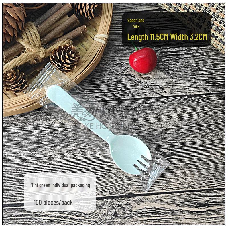 ZISIZ Disposable Plastic Cake Fork & Spoon