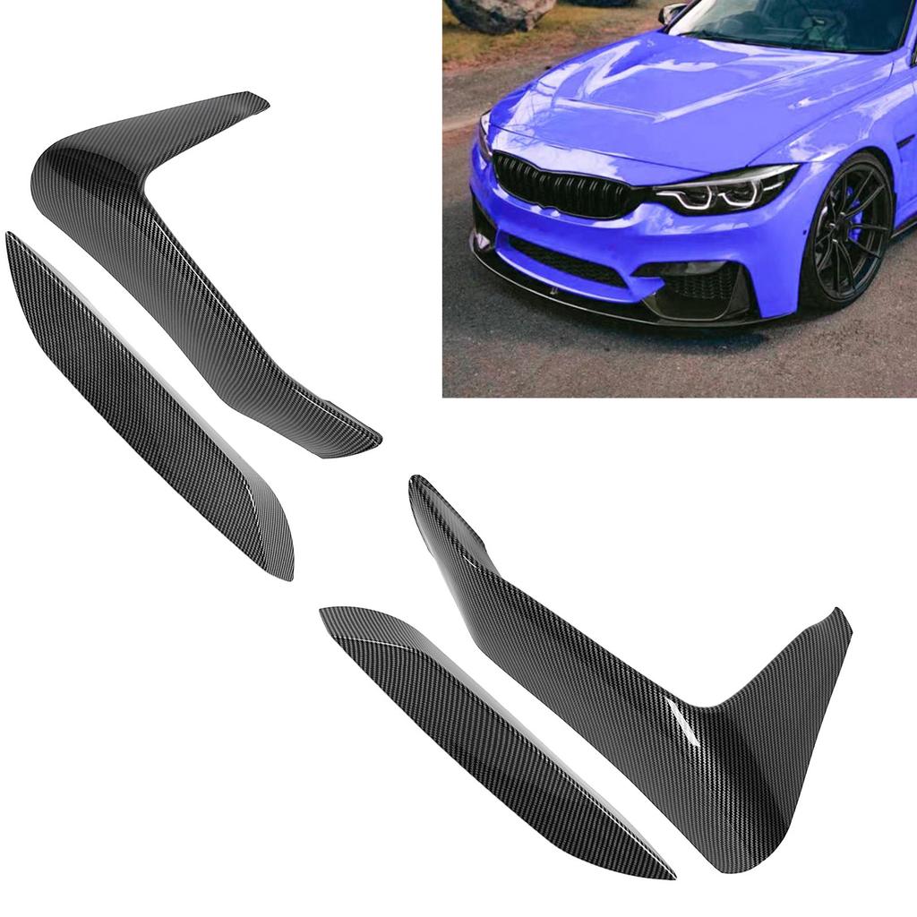 4Pcs Front Bumper Grille Fog Light Spoiler Set ABS Improve Sporty Appearance Front Bumper Splitter for F80 F82 F8  4