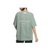 Adidas Letter Print Casual Sports Short Sleeve T-Shirt Women Tops Silver Grey Green IS7405