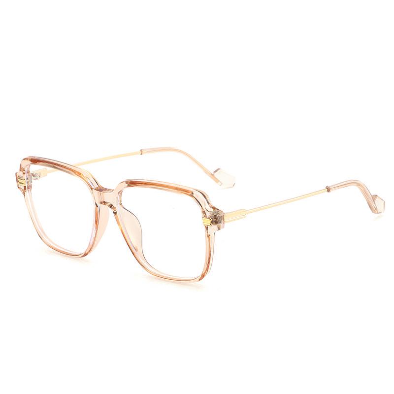 Retro TR Large Frame Flat Lenses Men's Anti-Blue Light Glasses