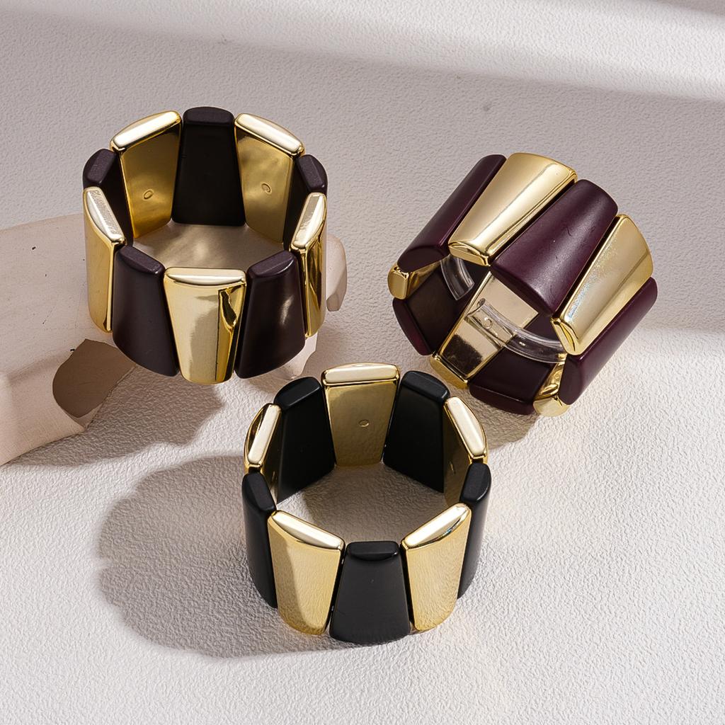 Przesadna akrylowa geometryczna splicing elastyczna bransoletka modna bransoletka biżuteria