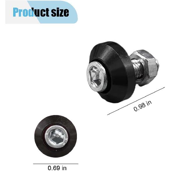 4PCS Motorcycle License Plate Bolts, Aluminum Alloy Car Tag License Plate Screw Decorative Kit, License Plate Frame Fastener Accessories For Most