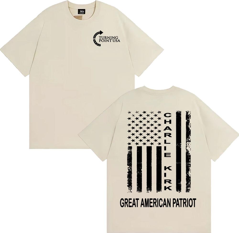 Pray for Charlie Kirk Great American Patriot Tshirts for Men High Street 90s Vintage T Shirt Unisex Fashion Cozy Cotton Tshirt