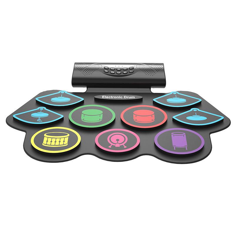 Portable Electronic Drum Set for Kids and Beginners - Hand-Rolled Snare with Rhythm Practice