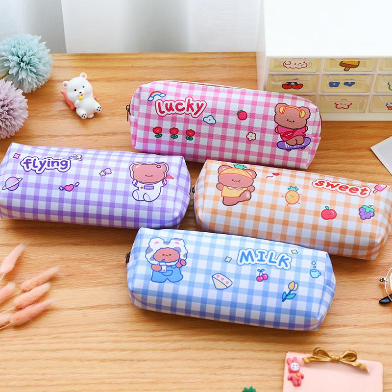 Cartoon Soft Cute Bear Pencil Case With Large Capacity For Students And School Supplies