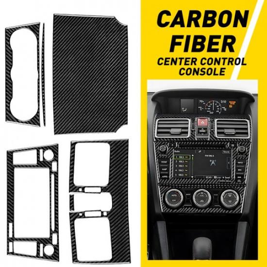 Carbon Fiber Center Control Console Trim Set For Subaru WRX Saloon 2015-