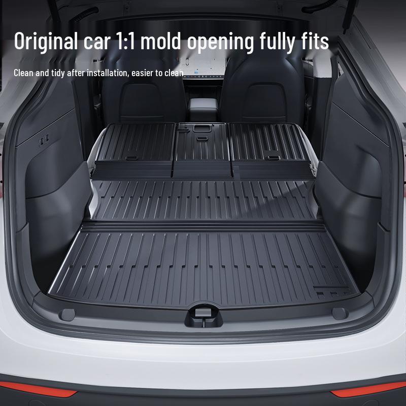 Refreshed Tesla Model Y Front & Rear TPE Trunk Mats - Upgraded Interior Accessories