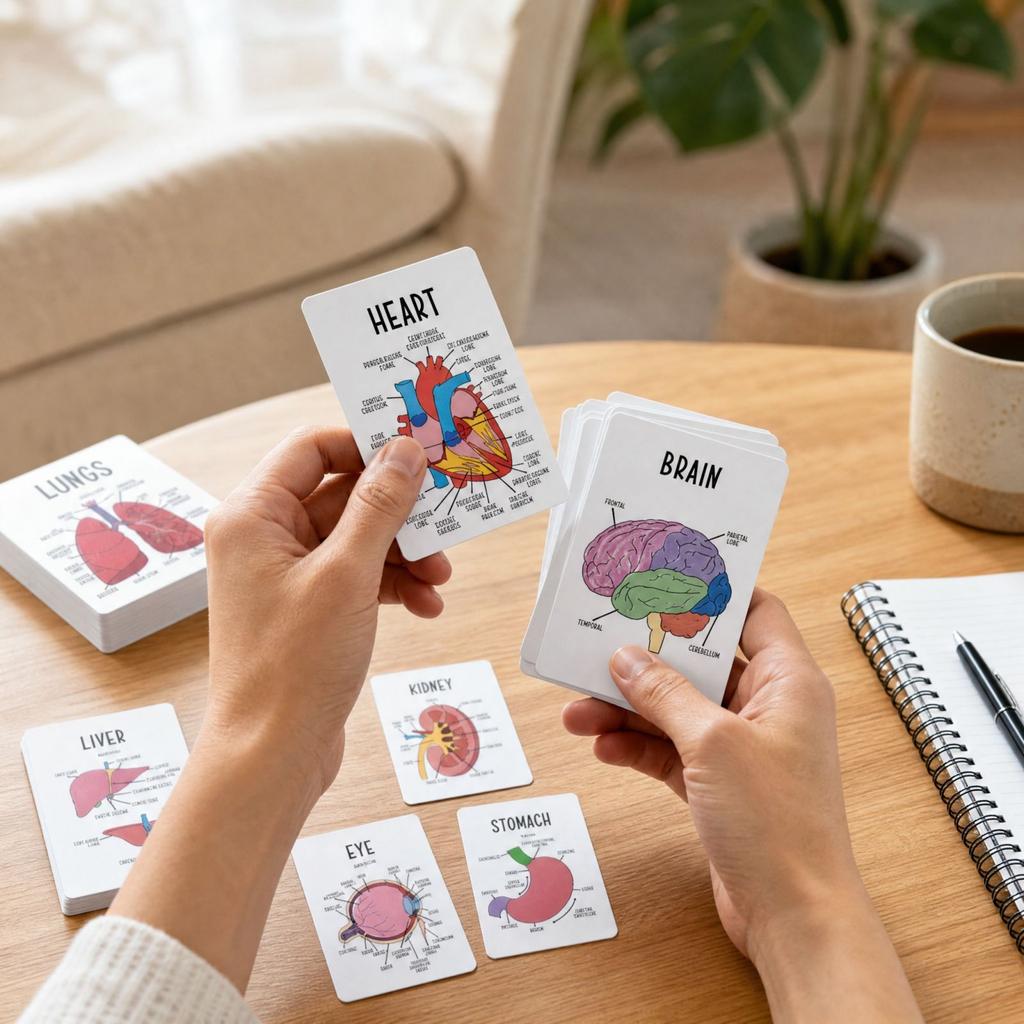30 PCS Human Cards - Educational Body Parts Learning Cards for Kids, Students and Teachers
