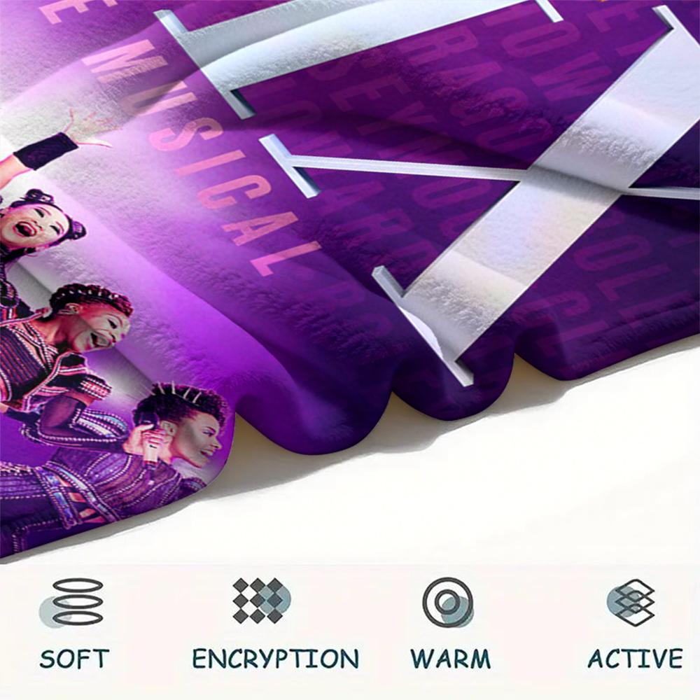 1PC SIX the Musical Print Flannel Blanket, High quality Comfortable for All Seasons, Home Decor, Warmth and Comfort, Perfect for Christmas Gifts164