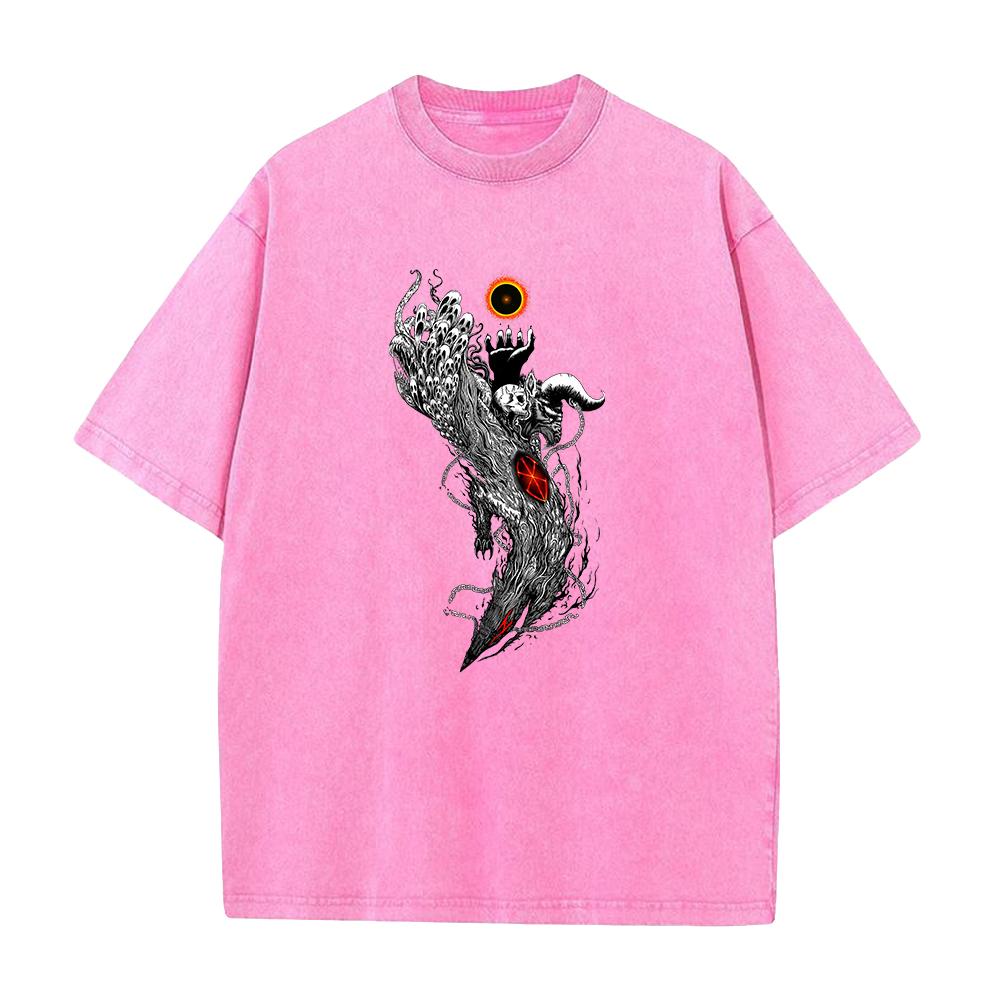 

Japan Anime Berserk Guts Graphic Printed T Shirt Men Washed Cotton Tshirts Vintage Manga Tshirt Harajuku Male High Quality Tops S