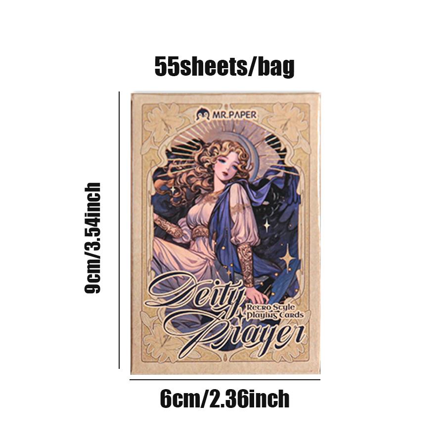 55sheets God Prayer Series Poker Cards Durable Game Prop Cards Friends Gathering Festival Gifts Diary Scrapbook Decorative Cards