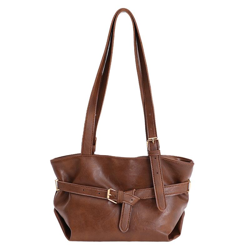 

Большая вместительная простая сумка-тоут для commuters женская новая модная легкая роскошная сумка через плечо сумка под мышку повседневная темпераментная коричневый