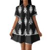 Women's Casual Loose Fit Shirt Dress Button Front Short Sleeve Collared Dress A-Line Hem Summer Dress