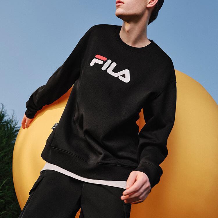 Fila Original Simple Classic Casual Soft Comfortable Loose Pullover Sweatshirt Unisex Sweatshirt F51U549202F-BK