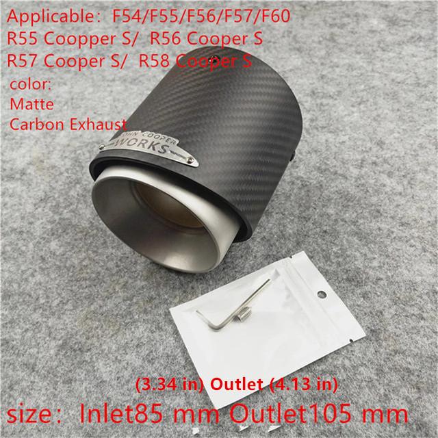 1 Pcs  For Mini Cooper F54 F55 F56 F57 R60 R61 F60 R55 R56 R57 R58 R59 S JCW Carbon Exhaust Tip Pipe Car Accessories