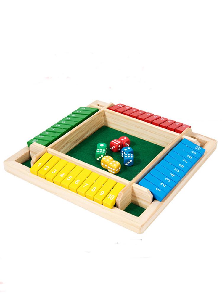 

Wooden Dice Board Game for Up to 4 Players, Classic Family Strategy Game, Developing Skills Game зелений