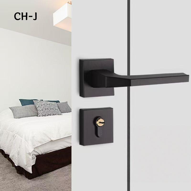 Modern Heavy Duty Privacy Round Lever Door Handle Aluminum Alloy for Bedroom Wooden Doors Apartment Use