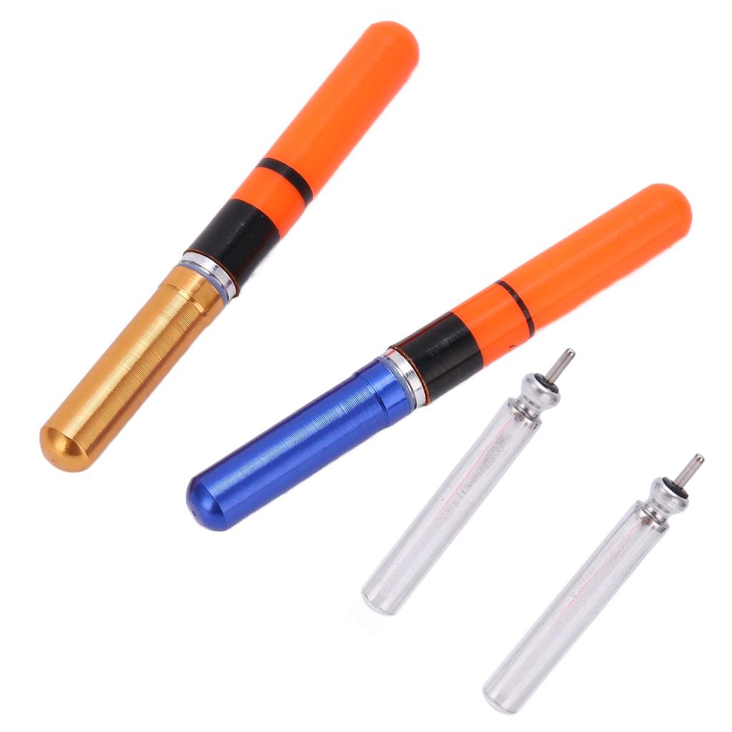 2 Stück LED Posen Nachtlicht Kunststoff Leuchtende Farben Angelposen für Nachtangeln