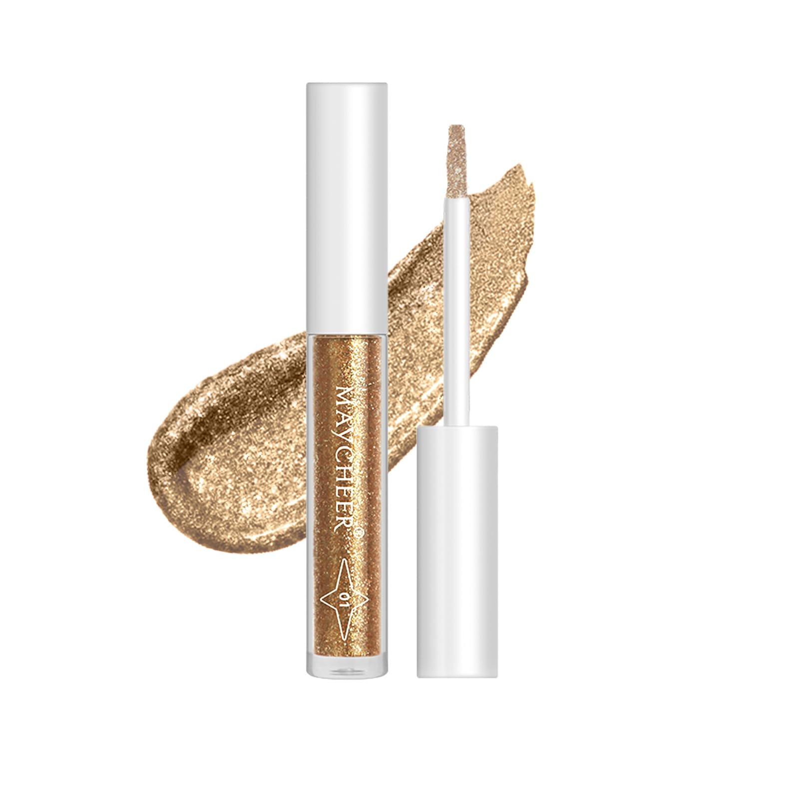 

XIXI BOX Liquid Eyeshadow, with glitter, fresh texture, excellent color payoff, buildable, portable #05 Rich Gold Sands