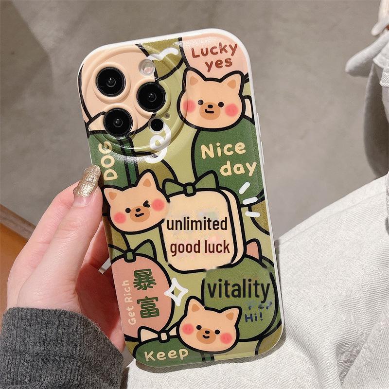 Zhitai Cartoon Silikon Handyhülle für iPhone 14/15 Pro, Vivo, Huawei mit Luftpolster