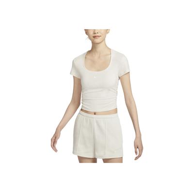 Sportswear Chill Knit Casual Breathable Comfortable Fitted Short Sleeve T-Shirt Women Tops Light-Mineral-Brown Sail FZ7991-104