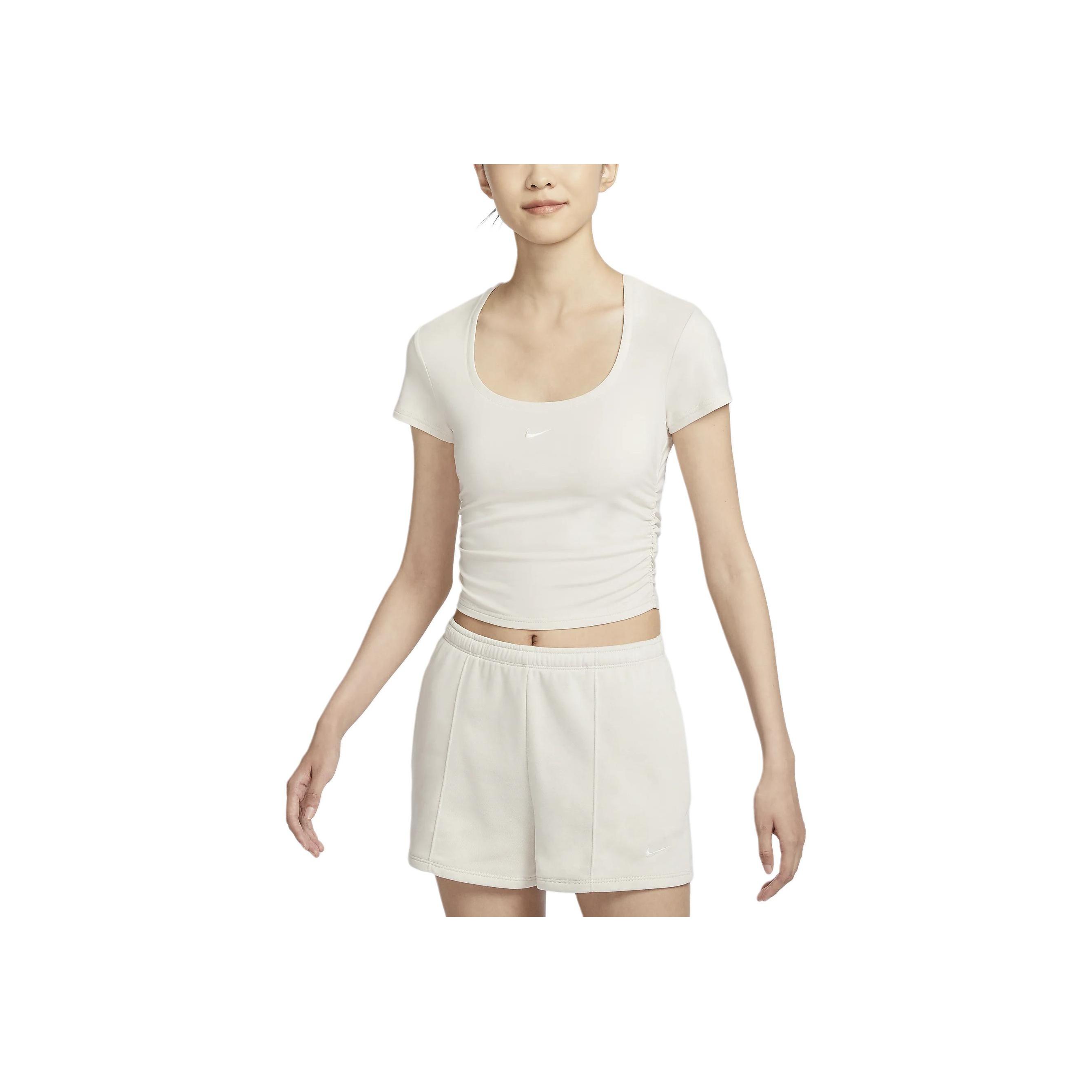 

Nike Спортивная одежда Chill Knit Casual Breathable Comfortable Fitted Short Sleeve T Shirt Women Tops Light-Mineral-Brown Sail FZ7991-104 XL