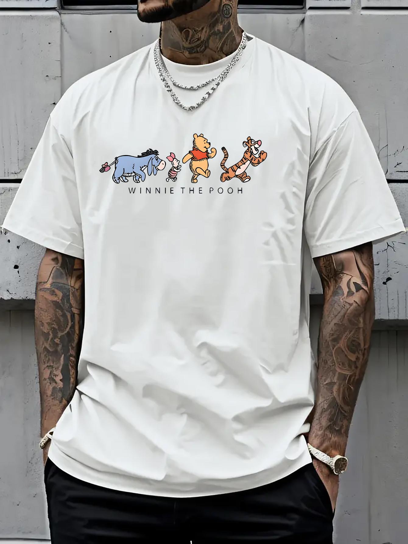 

Disney Winnie The Pooh Printed Cotton Tshirt 2026 Mens and Womens Summer New American Street Casual Loose Short Sleeved Top L