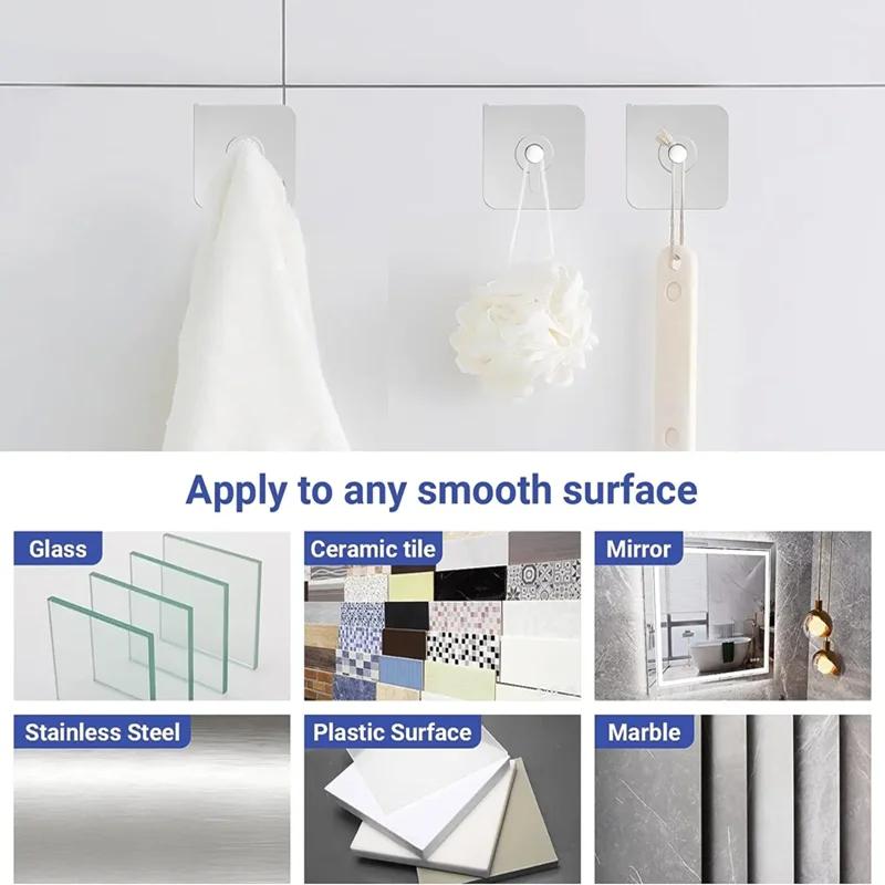 Strong Self Adhesive Wall Hooks Clear Closet Cabinet Shelf Pegs Poster Nails Wall Hangers Kitchen Bathroom Screw Holder Hanger