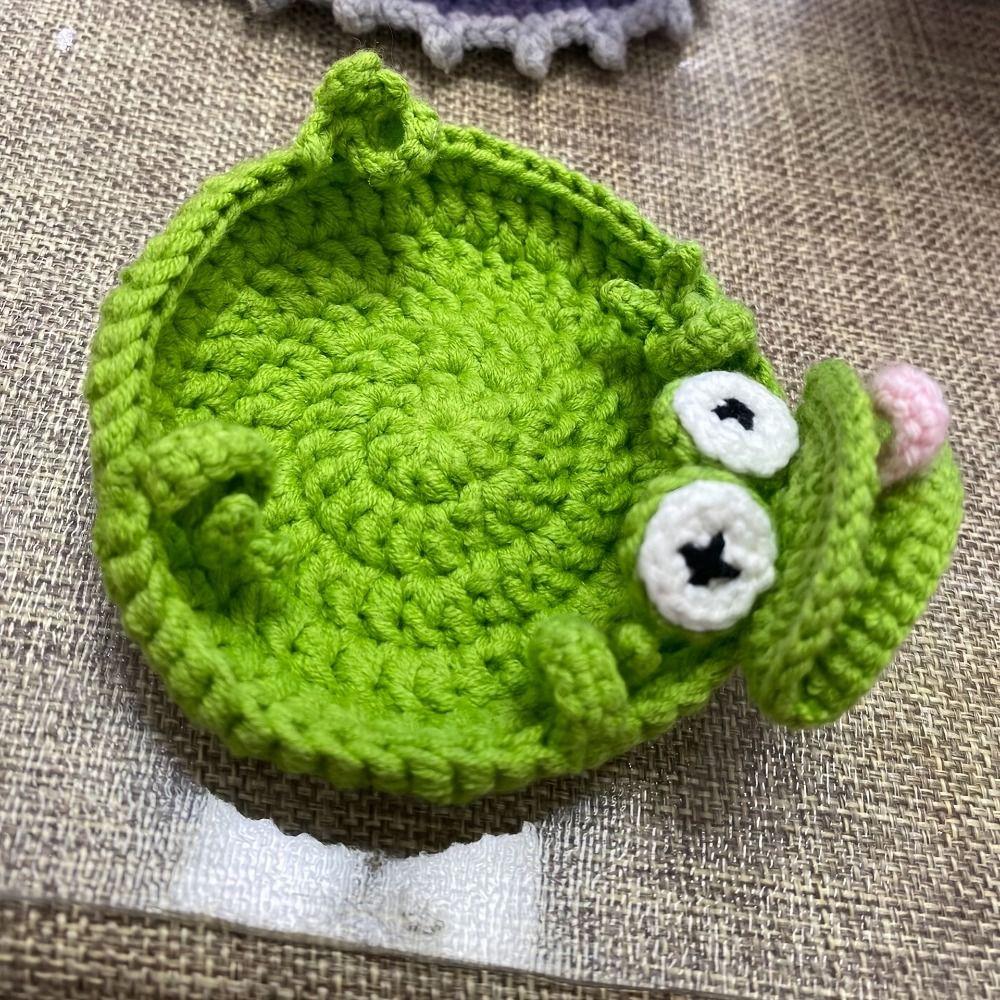 Creative Woven Frog Coaster Non-Slip Knitted Animal Mat Convenient Water Cup Mat  Restaurant Table