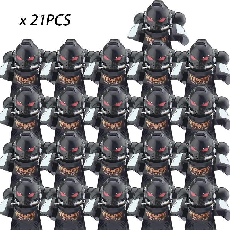 MOC Ιππότες Αίματος Άγγελοι Πολέμου Μαύρο Σφυρί Ναΐτες Στρατιώτες Πολέμου σφυριά Φιγούρες Δράσης Οικοδομικά Μπλοκ Τούβλα παιδιά DIY Παιχνίδια