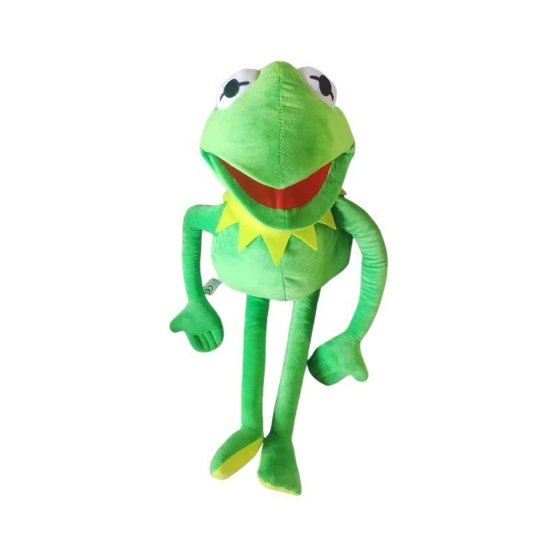 Green Frog Hand Puppet Plush Toy, Cartoon Muppet Stuffed Animal, Large Hand Puppet for Kids Interactive Play
