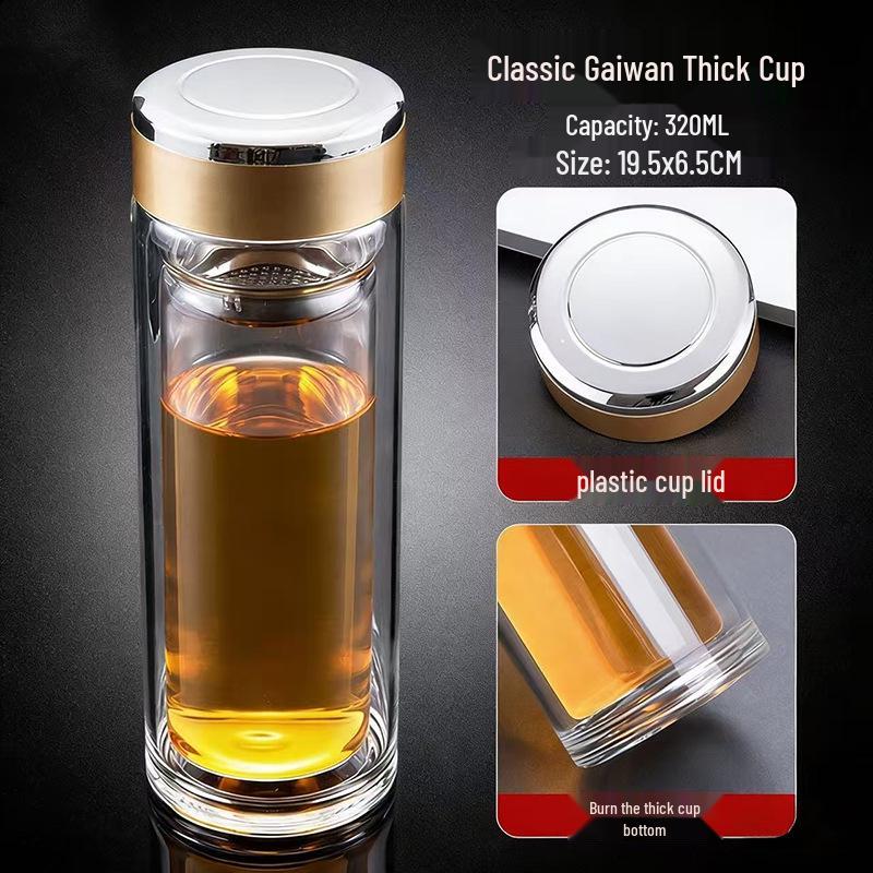 Custom Logo High-Temperature Resistant Borosilicate Glass Tea Cup - Personalized Thickened Water Cup