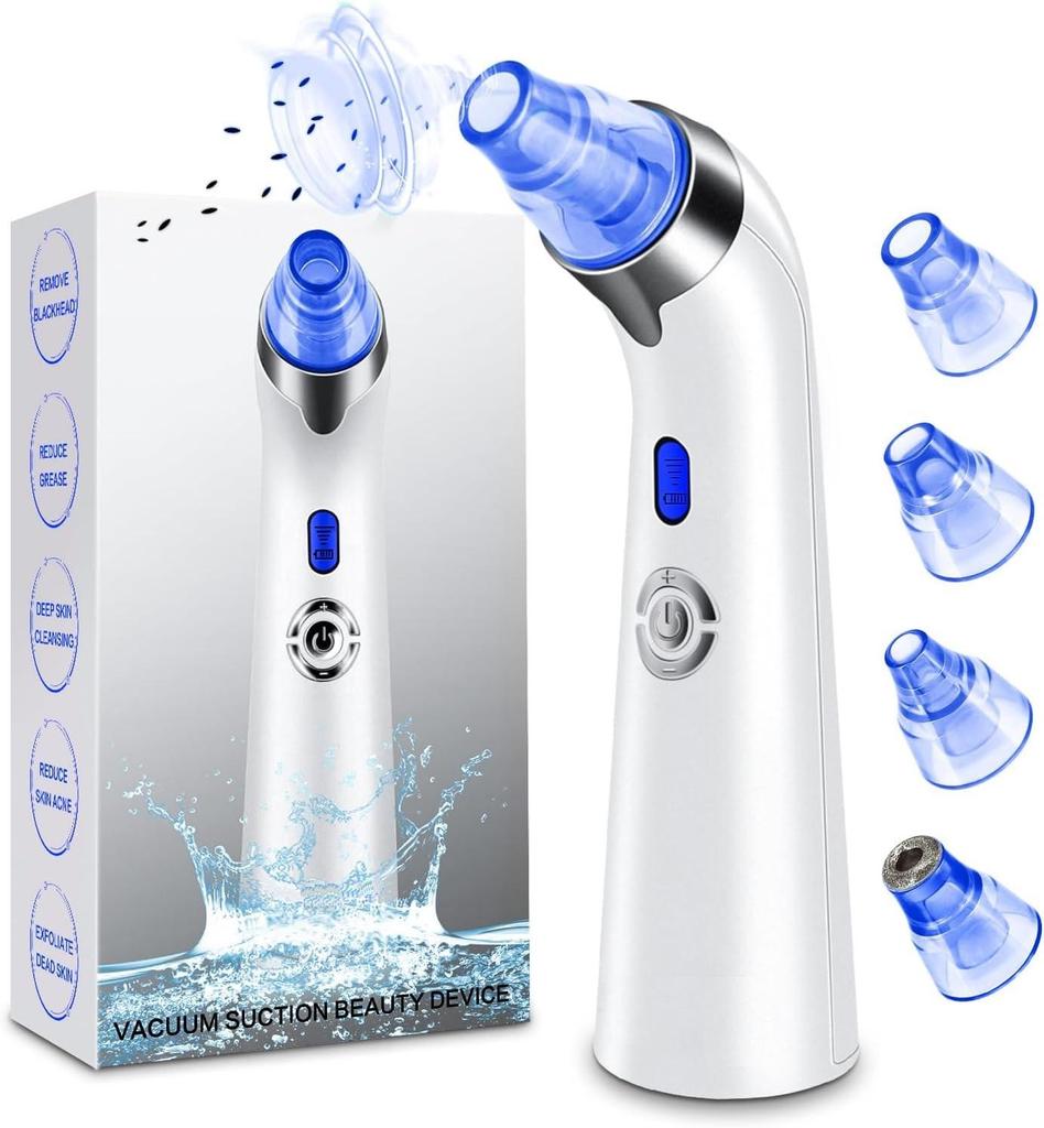 Blackhead Remover Pore Vacuum, Face Suction Pore Cleanser, 5 Suction Power Electric Blackhead Extractor Tool, 4 Probes