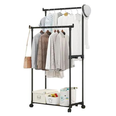 Estante de Almacenamiento Modular Moderno Perchero Fuerte Carga Fácil Montaje Doble Barra Perchero para Ropa